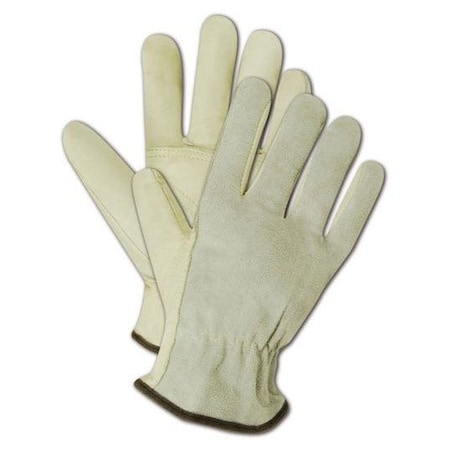 Magid Leather Drivers Gloves, Slip On Cuff, Keystone Thumb Thumb, Tan, L 12 PK B6544E-L